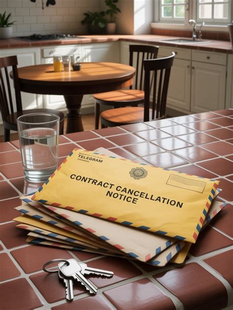 how to send a telegram to cancel a contract