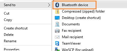 how to send in bluetooth