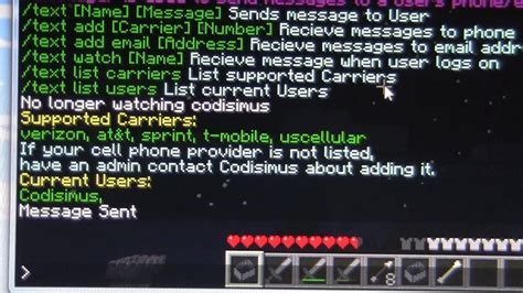 how to send message on minecraft server