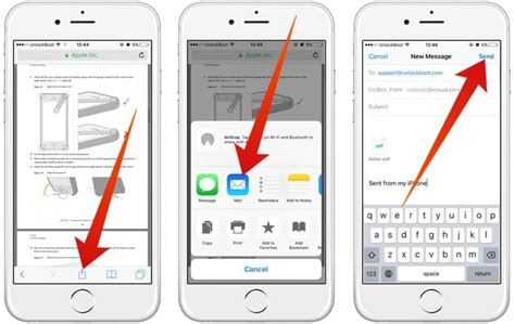 how to send pdf in iphone