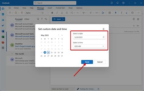 how to send scheduled email in outlook