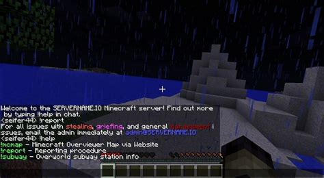 how to send server messages in minecraft