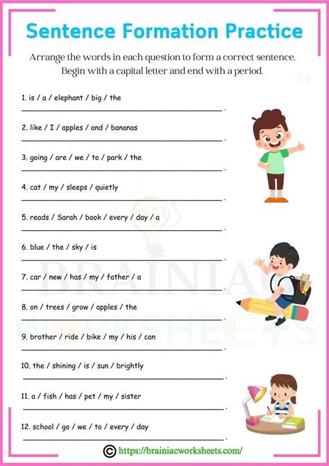 how to sentence formation in english