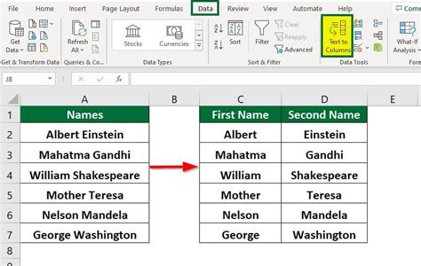 how to separate two cells in excel