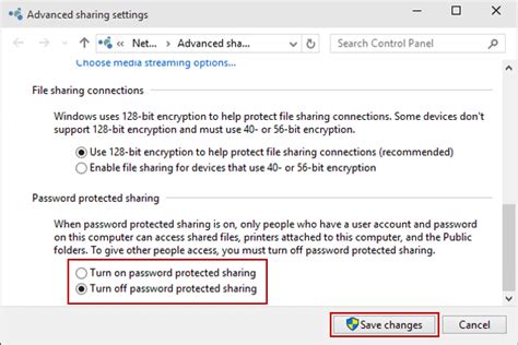 how to set a password for password protected sharing?