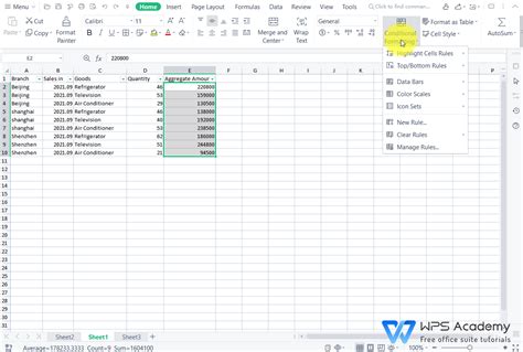 how to set a rule in excel