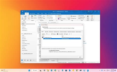 how to set default email in outlook
