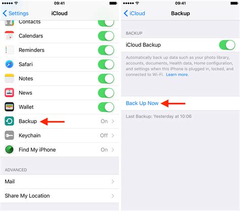 how to set icloud backup