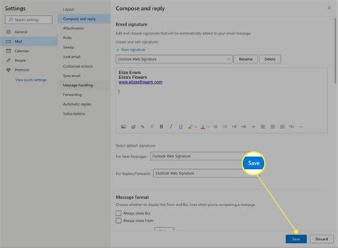 how to set signature in hotmail