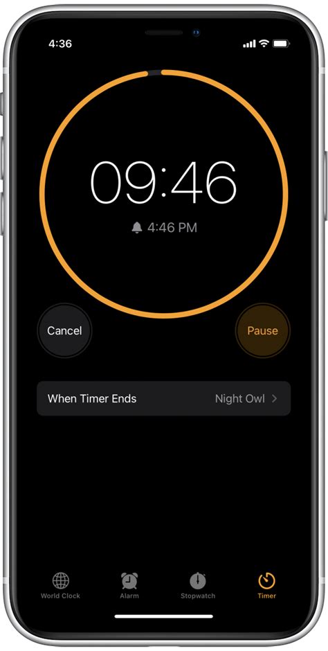 how to set timer in iphone