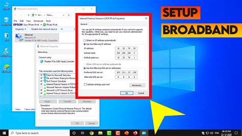how to setup broadband connection in laptop