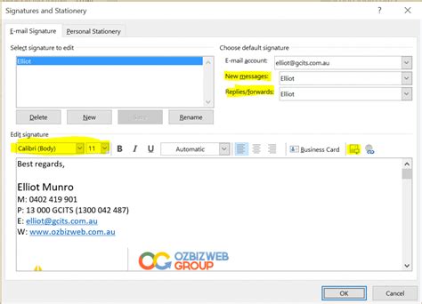 how to setup your signature in outlook