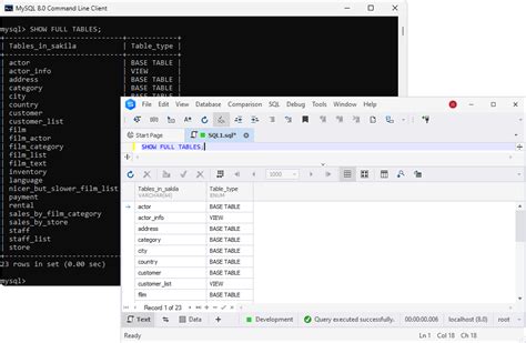 how to show all tables in sql