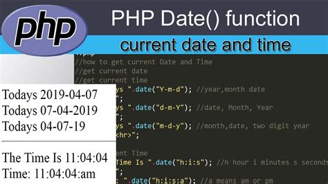 how to show current time in php