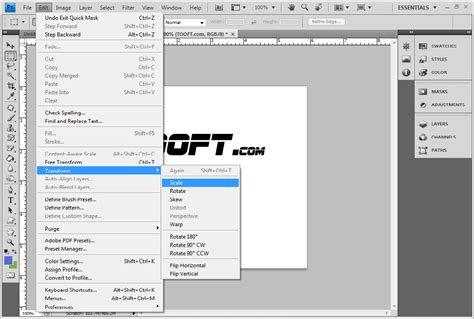 how to show scale in photoshop