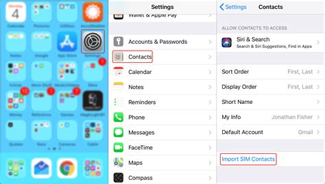 how to show sim contacts in iphone
