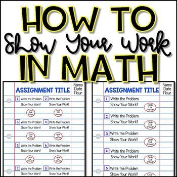 how to show your work in math