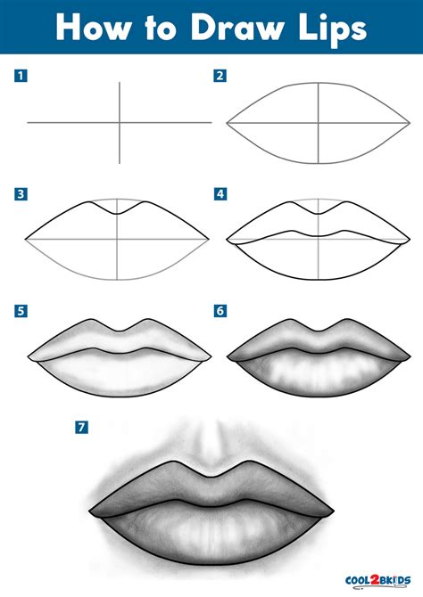how to sketch lips step by step