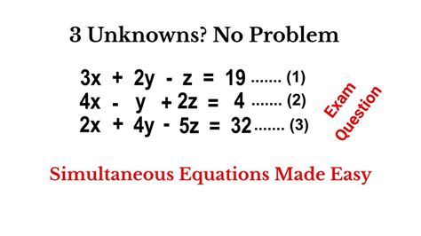 How To Solve 3 Unknowns With 3 Equations