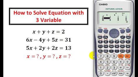 How To Solve 3 Variable Simultaneous Equations