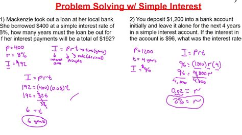 How To Solve Simple Interest Problems Free Worksheet Simple Interest Worksheet - Simple Interest Worksheet