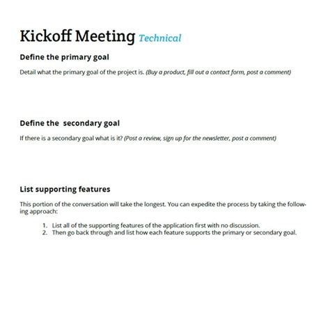 how to speak in kick off meeting email