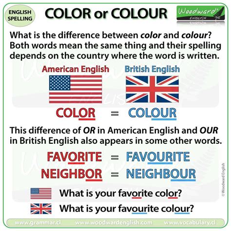 how to spell color in uk
