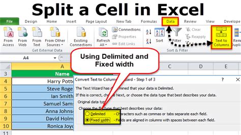 how to split data in a cell