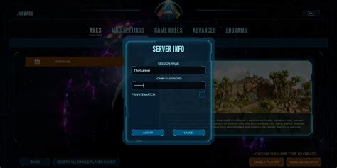 how to start a server in ark