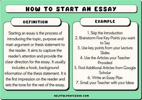 how to start an essay