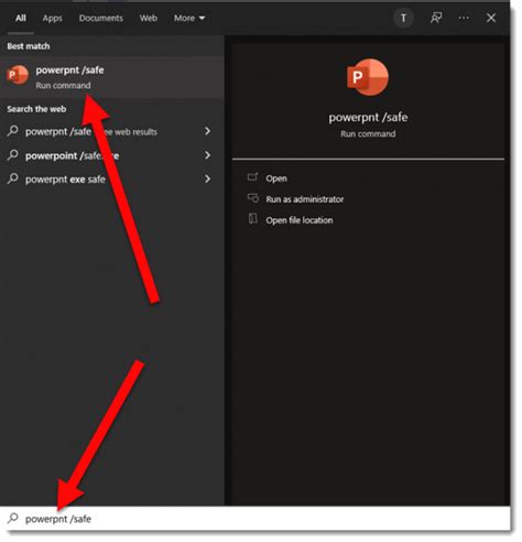 how to start powerpoint in safe mode