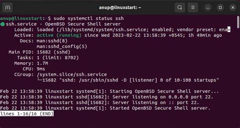how to start ssh service in linux