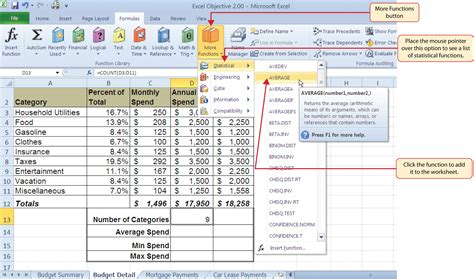 how to statistics in excel