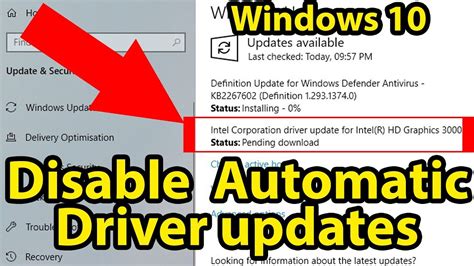 how to stop windows from updating drivers