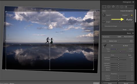 how to straighten image in lightroom