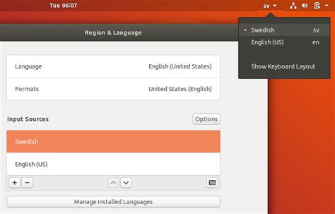 how to switch language in ubuntu