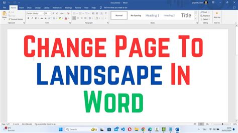 how to switch to landscape in word