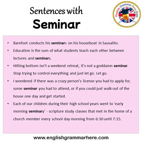 how to take seminar in english