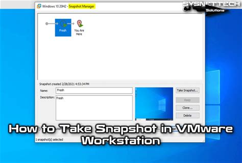 how to take snapshot in vmware