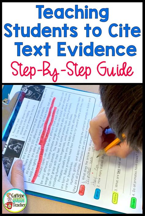 How To Teach Students To Cite Text Evidence Citing Text Evidence Practice - Citing Text Evidence Practice