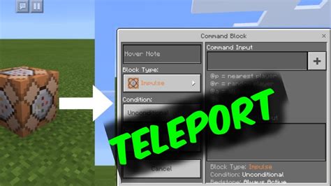 how to teleport in minecraft command block