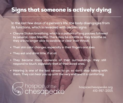 how to tell when someone is dying