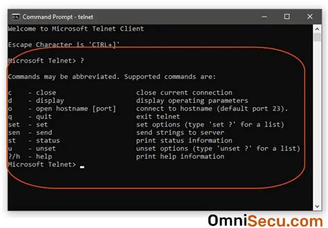 how to telnet in cmd