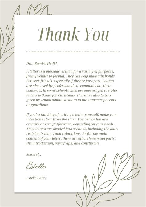 how to thank in a formal letter