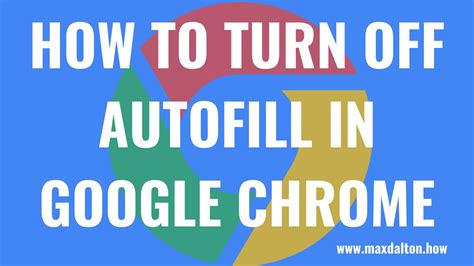 how to turn off autofill in chrome
