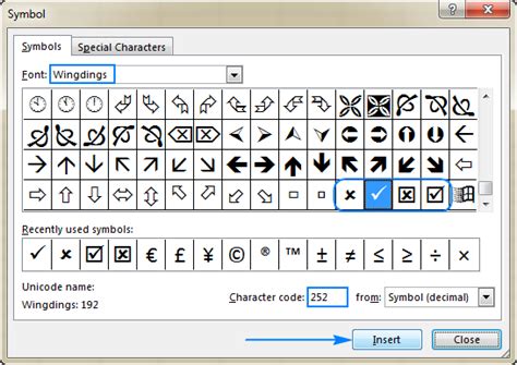 how to type a tick in excel