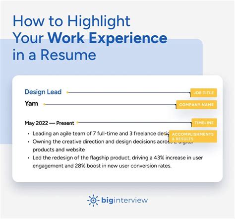 how to type work experience in resume