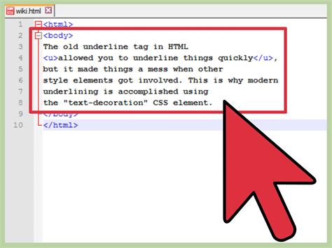 how to underline something in html