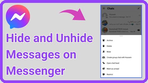 how to unhide chat in messenger app