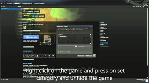 how to unhide game on steam